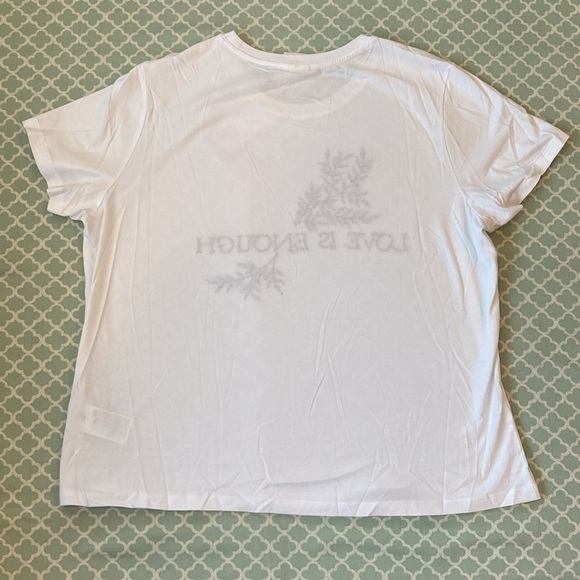 H&M X Morris & Co Love Is Enough Embroidered White Tee XL NWT - Picture 6 of 6